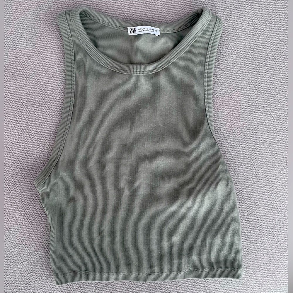 Zara Green Crop Top - Size L